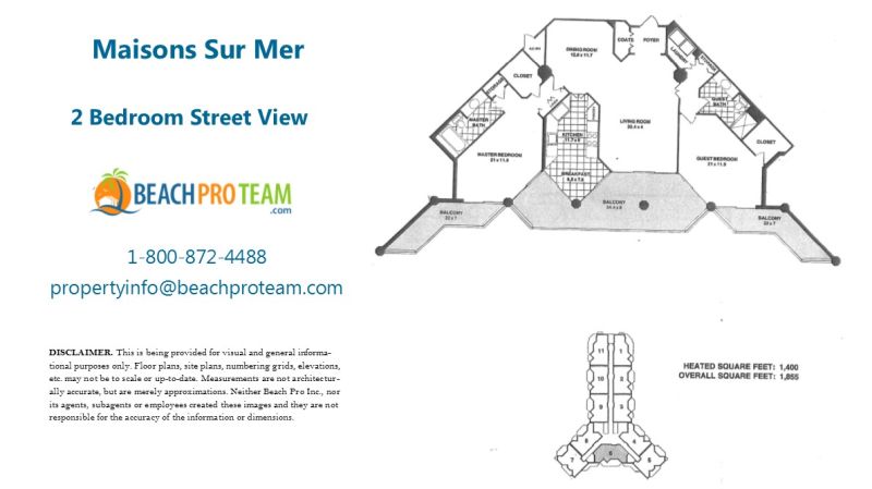 Maisons Sur Mer Floor Plan 6 - 2 Bedroom Ocean View